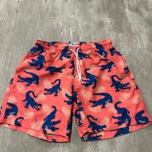 Trunks Pink and Blue Athletic Shorts with Dinosaur Print size Medium